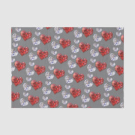 Wertvolle Elegant Diamond Hearts Seidenpapier