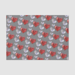 Wertvolle Elegant Diamond Hearts Seidenpapier