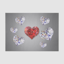 Wertvolle Elegant Diamond Hearts Seidenpapier
