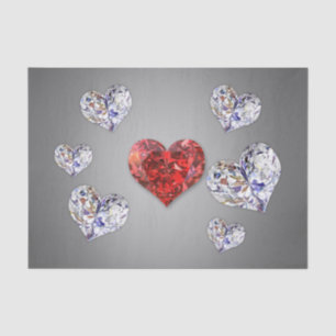 Wertvolle Elegant Diamond Hearts Seidenpapier