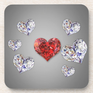 Wertvolle Elegant Diamond Hearts Untersetzer