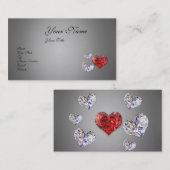 Wertvolle elegante Diamant-Herzen Visitenkarte (Vorne/Hinten)