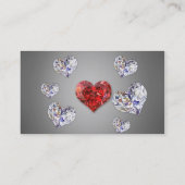 Wertvolle elegante Diamant-Herzen Visitenkarte (Rückseite)