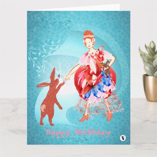 Wertvolle Freundschaft zwischen Hare und Princess Karte (Kleine Pflanze)