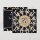 Wertvolle Gemis Monogram Wedding Einladung (Vorne/Hinten)