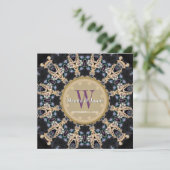 Wertvolle Gemis Monogram Wedding Einladung (Stehend Vorderseite)