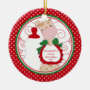 Wertvolle Giraffe Baby's First Christmas Ornament