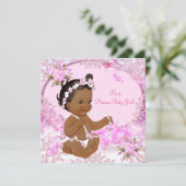 Wertvolle Girl-Baby-Dusche Rosa Bläsernation Einladung (Stehend Vorderseite)