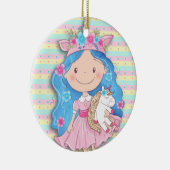 Wertvolle Girl-Süsse mit Einhorn Keramik Ornament (Rechts)
