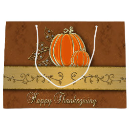 Wertvolle Gold Erntedank Pumpkin-Blätter Große Geschenktüte