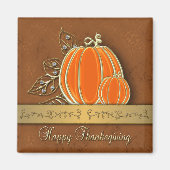 Wertvolle Gold Erntedank Pumpkin-Blätter Magnet (Vorne)