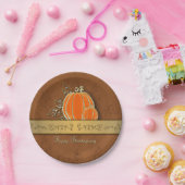 Wertvolle Gold Erntedank Pumpkin-Blätter Pappteller (Party)