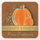 Wertvolle Gold Erntedank Pumpkin-Blätter Rechteckiger Pappuntersetzer (Vorderseite)
