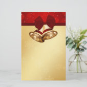 Wertvolle goldene Weihnachtsglocken Briefpapier (Stehend Vorderseite)