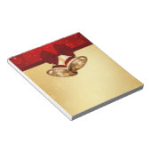 Wertvolle goldene Weihnachtsglocken Notizblock (angewinkelt)