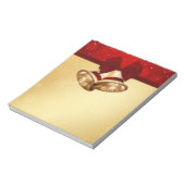 Wertvolle goldene Weihnachtsglocken Notizblock (Rotiert)