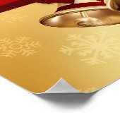 Wertvolle goldene Weihnachtsglocken Poster (Ecke)