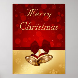 Wertvolle goldene Weihnachtsglocken Poster