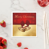 Wertvolle goldene Weihnachtsglocken Serviette (Beispiel)