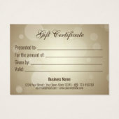 Wertvolle Gutscheinkarte (Rückseite)