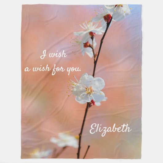 Wertvolle japanische Apricot-Blume Fleecedecke (Vorderseite)