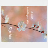 Wertvolle japanische Apricot-Blume Fleecedecke (Vorderseite (Horizontal))