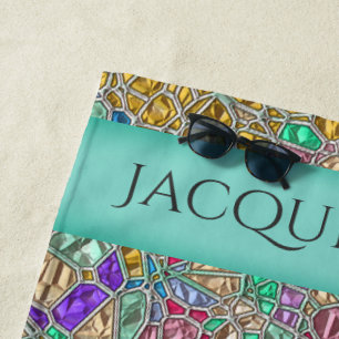 Wertvolle Juwelen Gemstone Look Mosaik - Anpassen Strandtuch