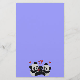 Wertvolle Panda-Herzen Briefpapier