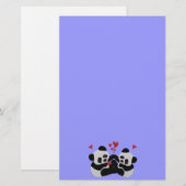 Wertvolle Panda-Herzen Briefpapier (Vorne/Hinten)