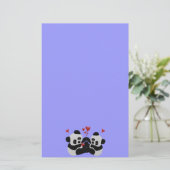 Wertvolle Panda-Herzen Briefpapier (Stehend Vorderseite)