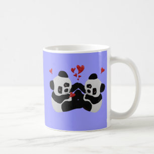 Wertvolle Panda-Herzen Kaffeetasse