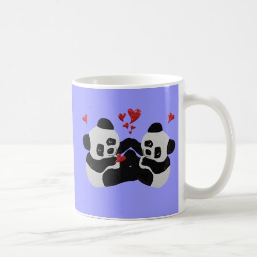 Wertvolle Panda-Herzen Kaffeetasse (Rechts)