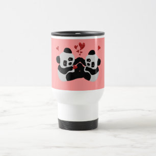 Wertvolle Panda-Herzen Reisebecher