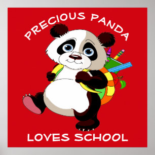 Wertvolle Panda Liebe School Poster