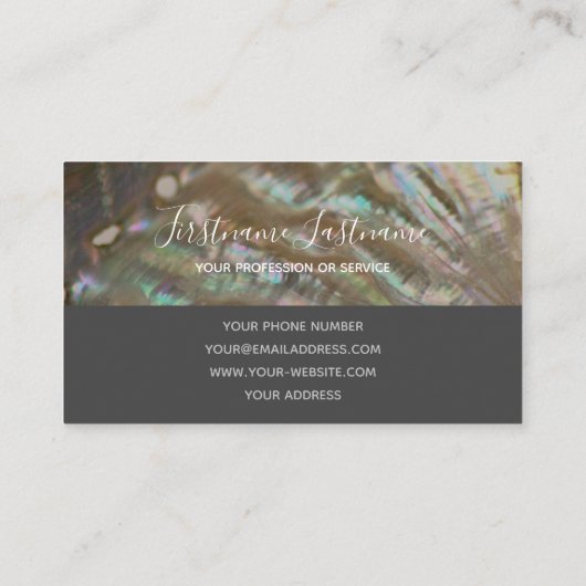 Wertvolle Perlmuttgeschenke Visitenkarte (Rückseite)