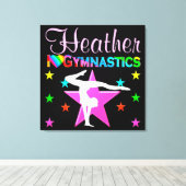 WERTVOLLE PERSONALISIERTE I LIEBE GYMNASTICS WALL  LEINWANDDRUCK (Insitu (Holzboden))