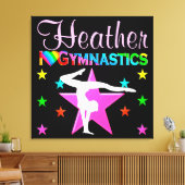 WERTVOLLE PERSONALISIERTE I LIEBE GYMNASTICS WALL  LEINWANDDRUCK (Insitu (Wohnzimmer))