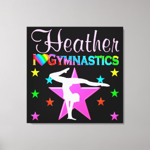 WERTVOLLE PERSONALISIERTE I LIEBE GYMNASTICS WALL  LEINWANDDRUCK