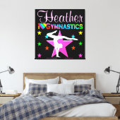 WERTVOLLE PERSONALISIERTE I LIEBE GYMNASTICS WALL  LEINWANDDRUCK (Insitu (Schlafzimmer))