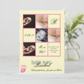 Wertvolle Plätze in Pink Foto Baby Ankündigung (Stehend Vorderseite)