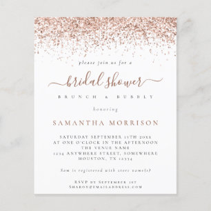 Wertvolle Roségold Glitter Hochzeitseinladung Flyer