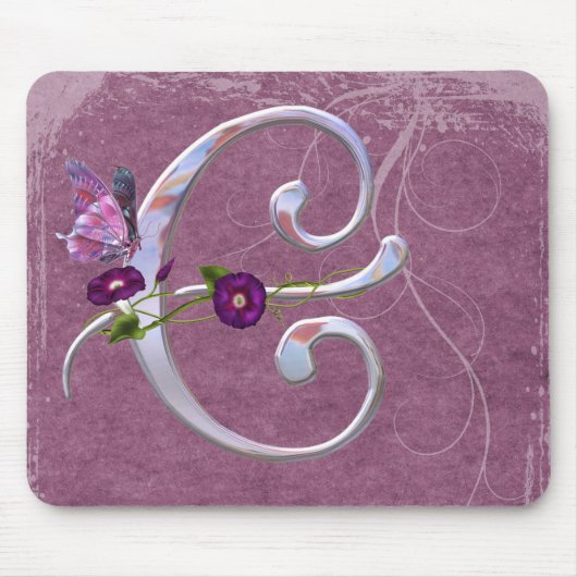 Wertvolle Schmetterlings-Initiale C Mousepad (Vorne)
