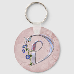 Wertvolle Schmetterlings-Initiale D Schlüsselanhänger