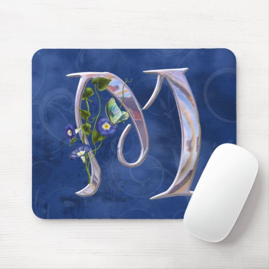 Wertvolle Schmetterlings-Initiale M Mousepad (Mit Mouse)