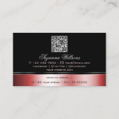 Wertvolle schwarz gekrönte Dekorlinien und QR-Code Visitenkarte (Rückseite)
