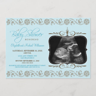 Wertvolle Sonogram Baby Shower Invitation (aqua) Einladung