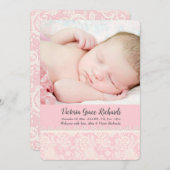 Wertvolle Spitzen-Foto Geburtsankündigung Ankündigung (Vorne/Hinten)