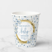 Wertvolle staubblaue Aquarellfarben-Blume Golddusc Pappbecher (Vorderseite)