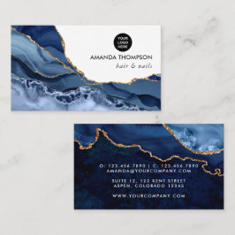 Wertvolle Stein-Visitenkarte für Navy und Gold Aga Visitenkarte