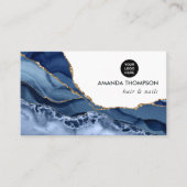 Wertvolle Stein-Visitenkarte für Navy und Gold Aga Visitenkarte (Vorderseite)